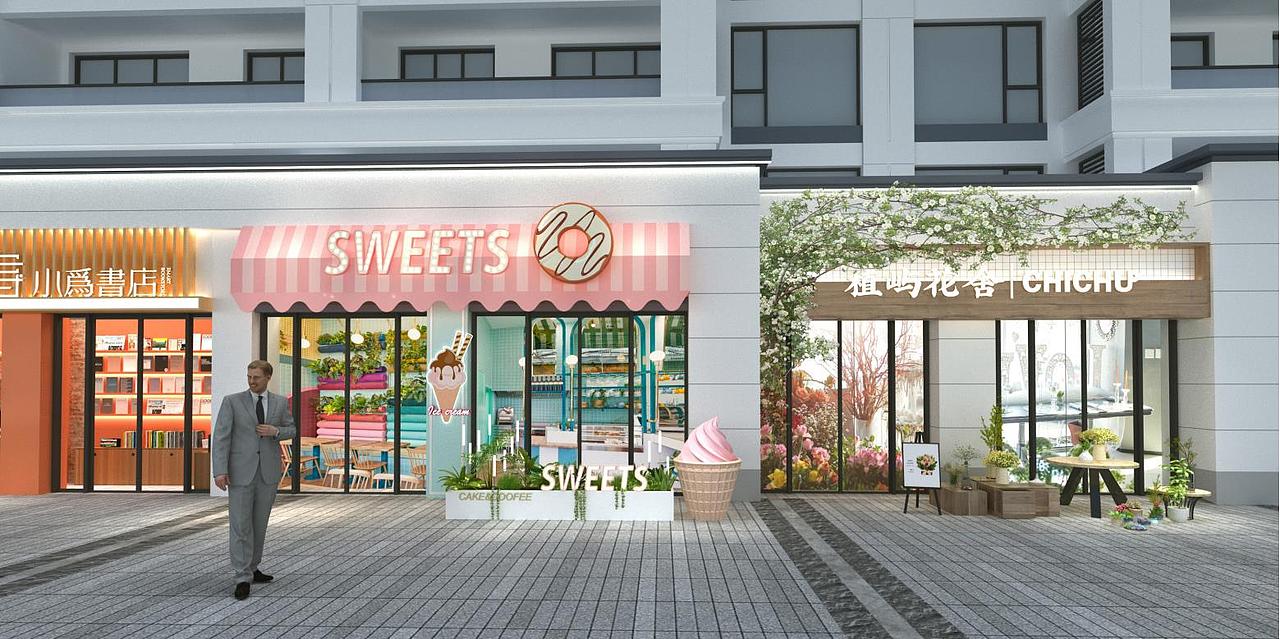 宝业商业街门头,橱窗,美陈包装设计