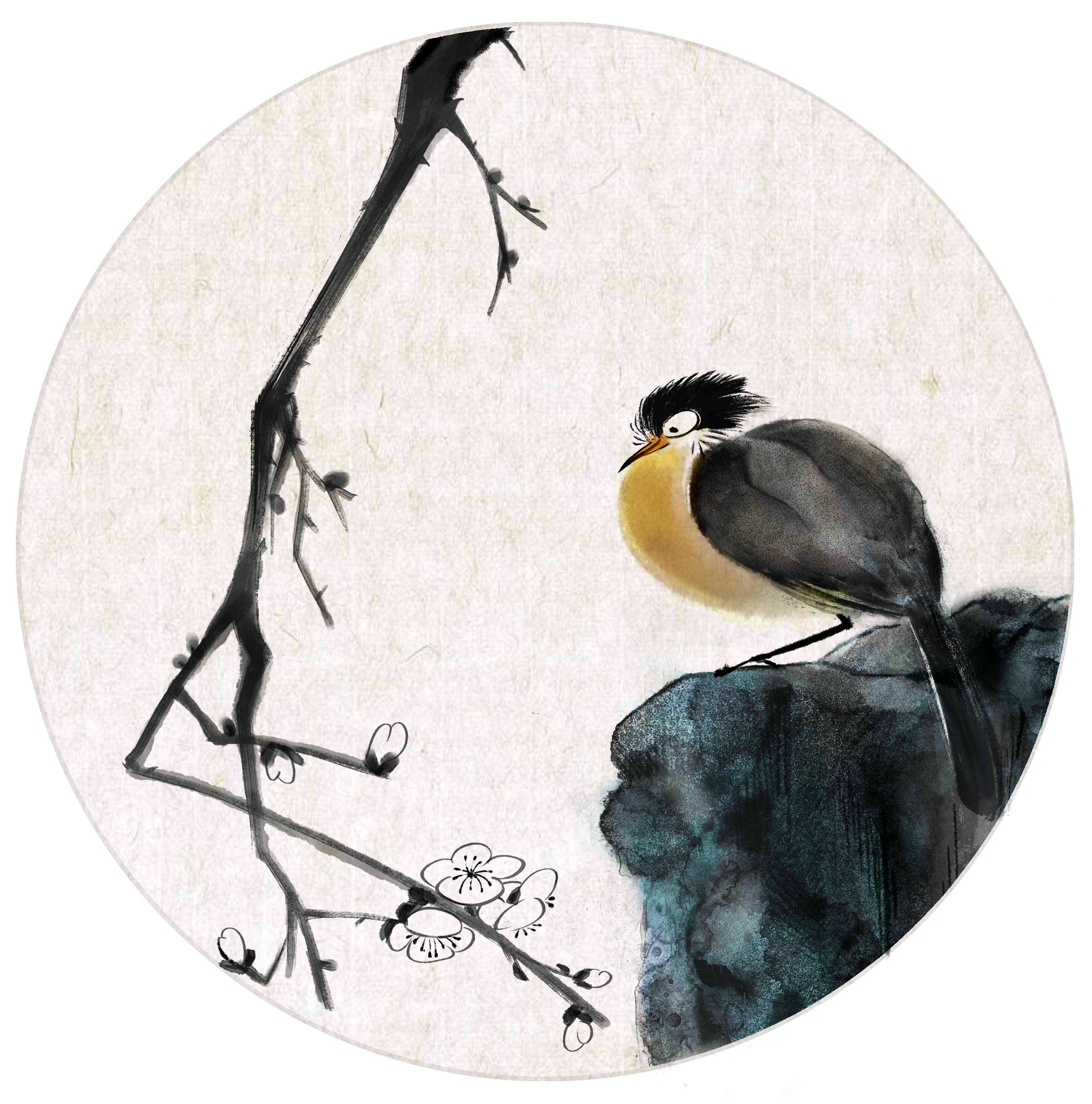 电脑板绘—水墨画|纯艺术|国画|林中小蜗 - 临摹作品 - 站酷 (zcool)