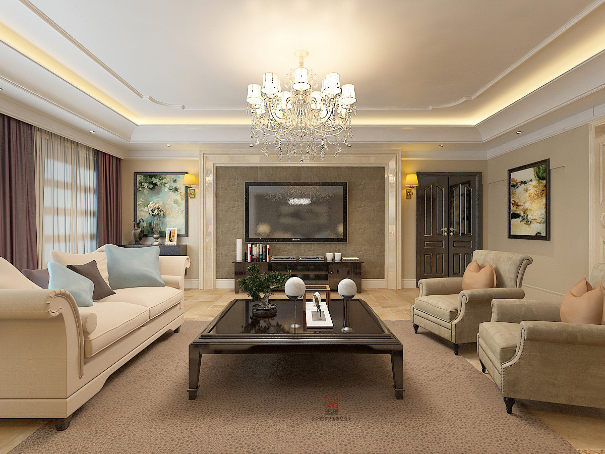 天山九峯210平米装修效果图-欧式风格