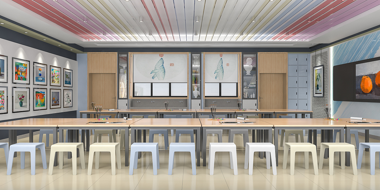 某学校美术室|空间|家装设计|裤兜刺猬亲平身 - 原创作品 - 站酷
