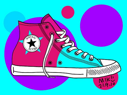 高帮鞋，星欲望！（Procreate Folio最新作品）（个人主页-ZNTUxNTI0Njg=） - 新锐潮流插画 - 站酷设计师AliceK酷米琪原创素材 - 站酷ZCOOL