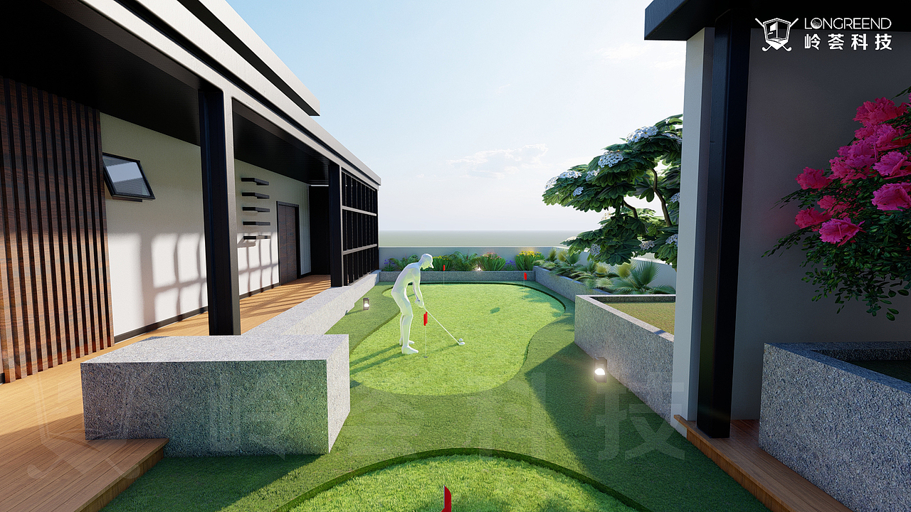 近两个月给客户做的方案效果图含人工果岭&室内高尔夫