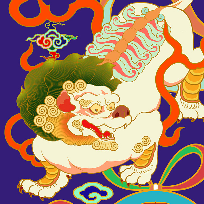 狮舞绣球 应有洪福