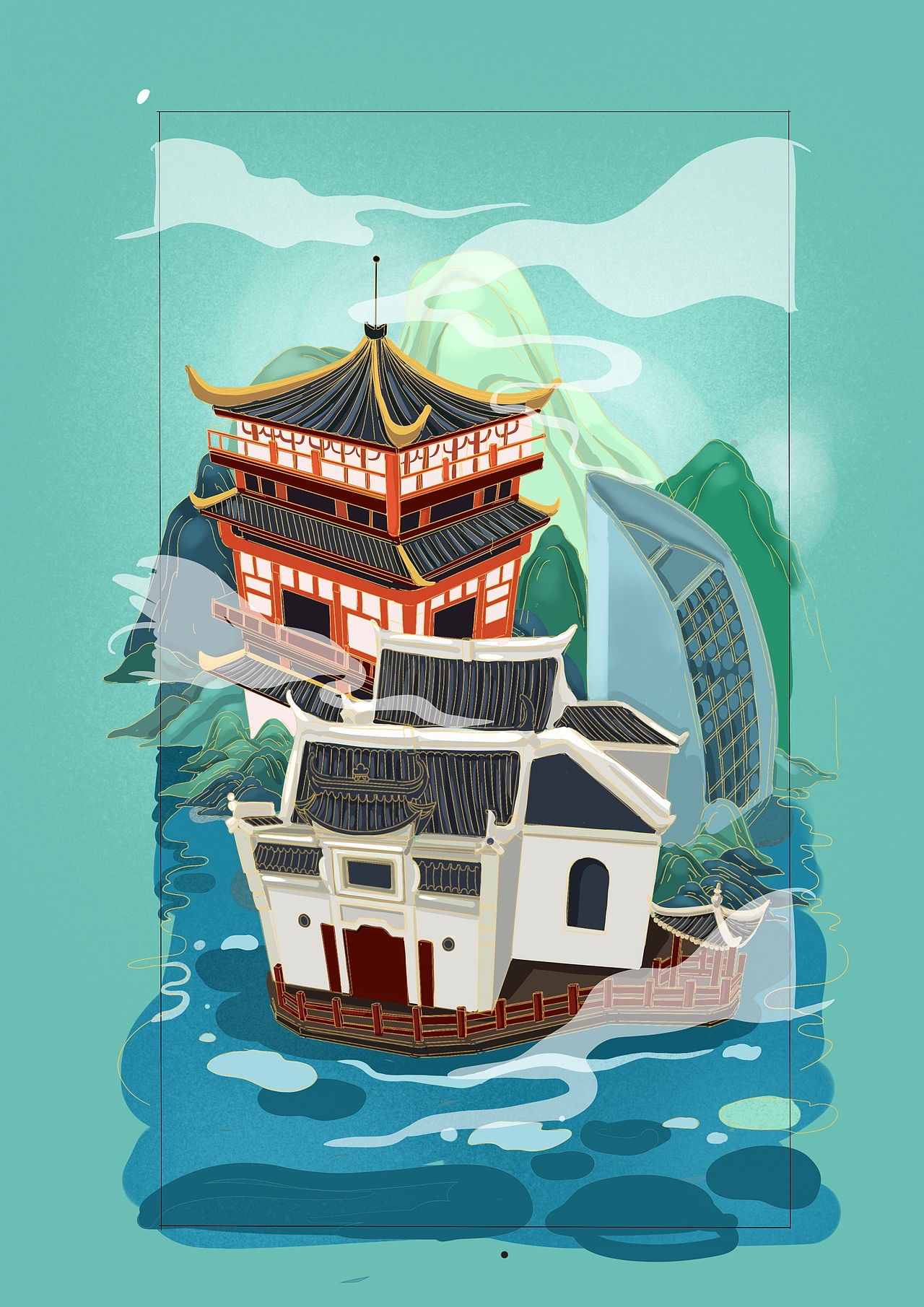 湖北印象之旅 h5（图ZMjkzMTU1OTUy） - 商业插画 - 站酷设计师Mis陈大欣原创素材 - 站酷ZCOOL