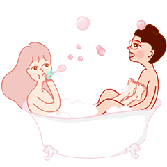 女人洗澡表情包图片