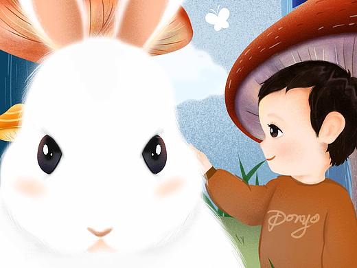 他和他的大兔子（个人主页-ZMzI0NzMxMzY=） - 创作习作 - 站酷设计师Timo大魔王原创素材 - 站酷ZCOOL