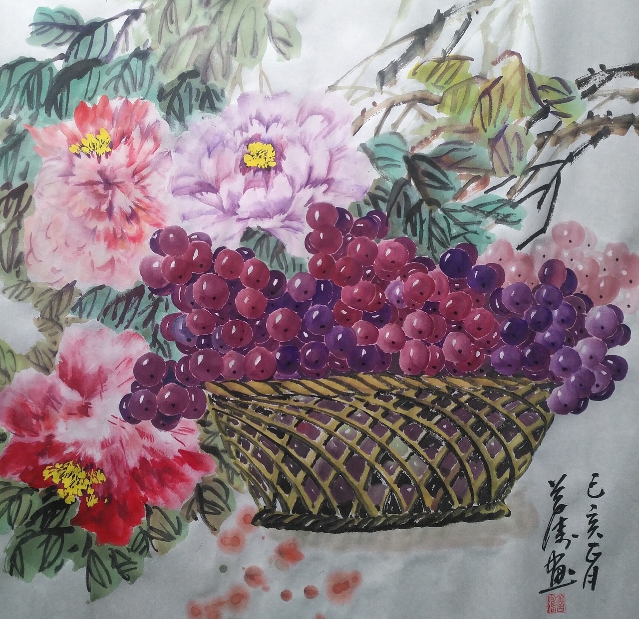 几幅牡丹（图ZMTQ5MTYwNDYw） - 绘画 - 站酷设计师野墨轩原创素材 - 站酷ZCOOL