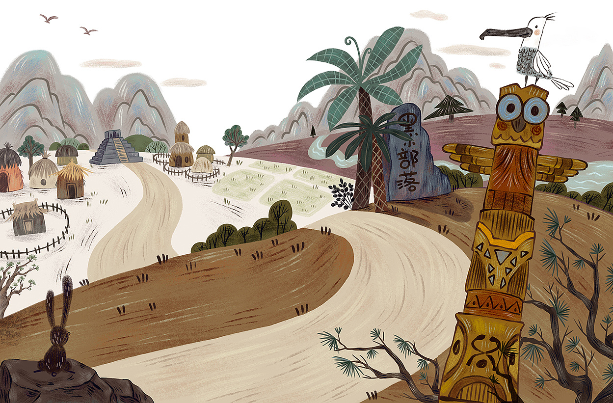 原始部落系列儿童绘本4|插画|绘本|哇哇哇儿插 - 原创作品 - 站酷