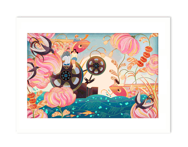 AMG海上明珠影城鼠年福袋插画设计