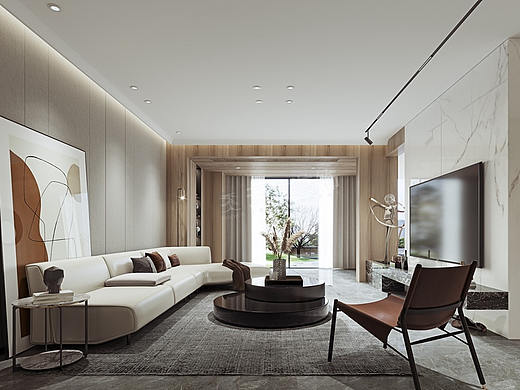 公园大道上东汇装修,现代简约风格设计,天古装饰