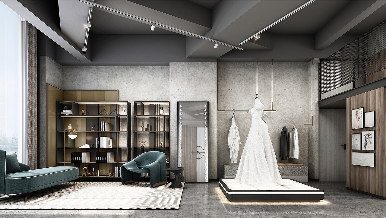 LOFT 服装设计工作室（图ZMjcyODEzNTYw） - 商业空间设计 - 站酷设计师小张D原创素材 - 站酷ZCOOL