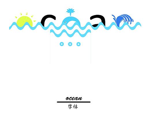海洋系列字体海报设计