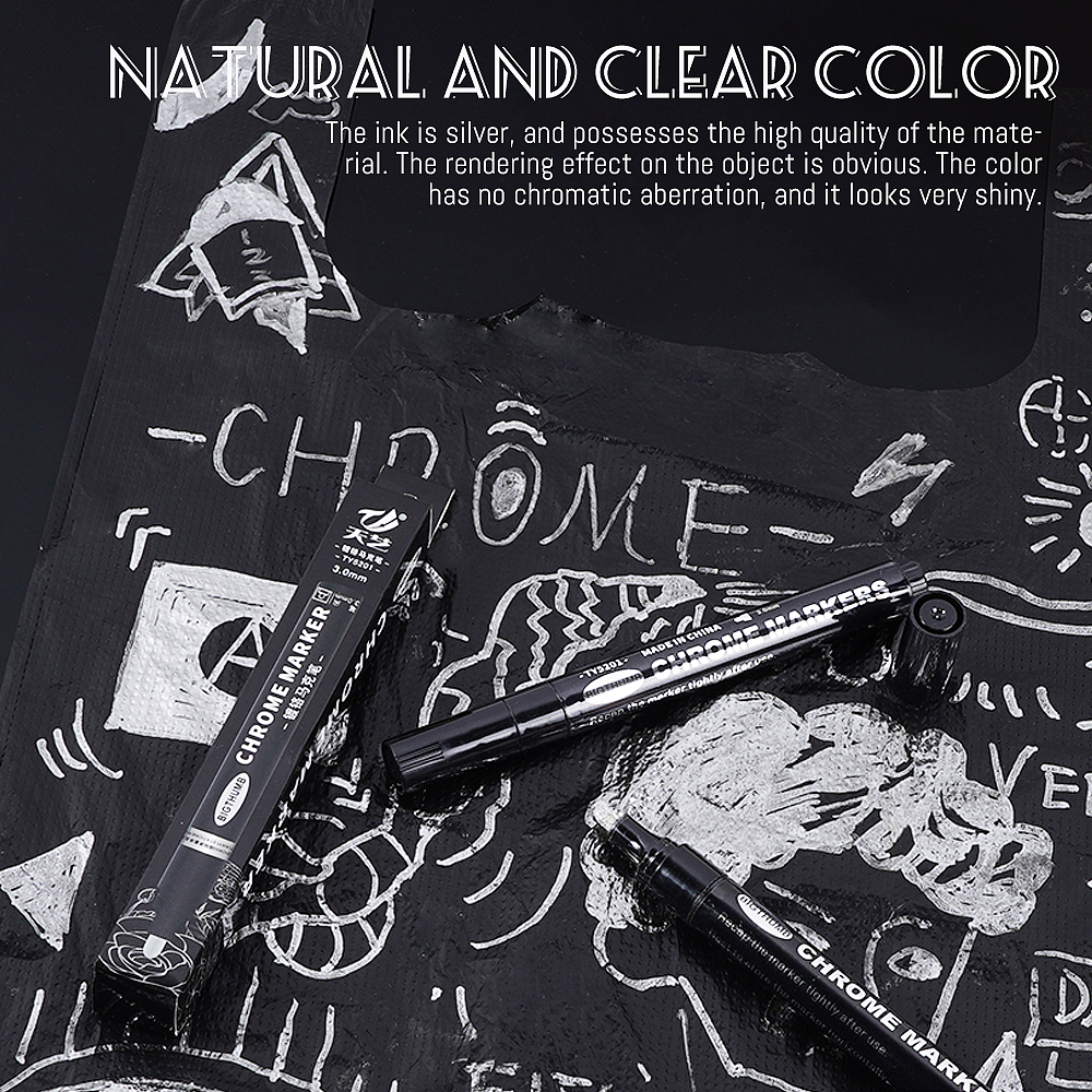 亚马逊镀铬马克笔产品图