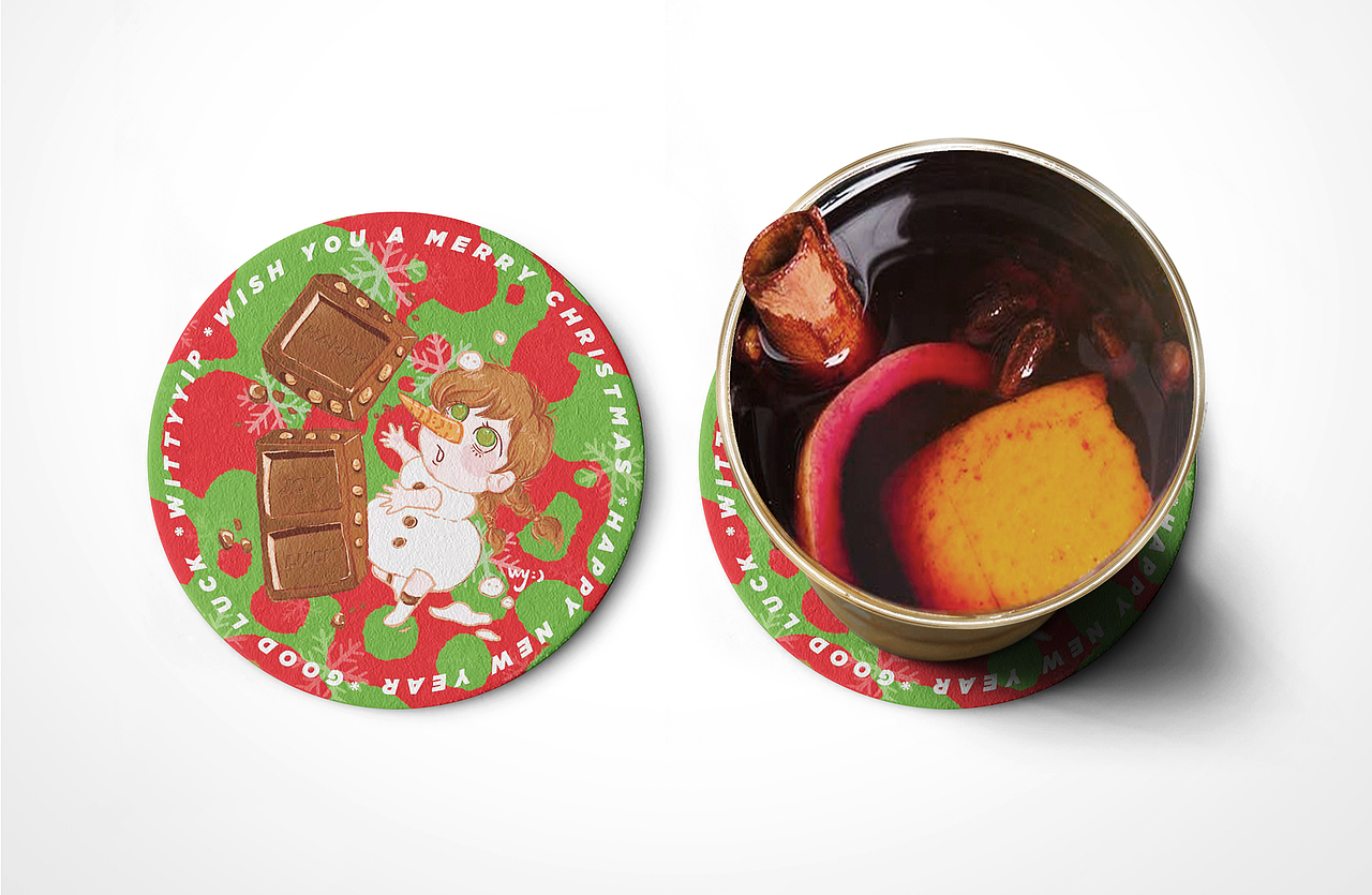 2020「圣诞快乐 杯子伴侣」（图ZMjg3NDI1NTky） - 艺术插画 - 站酷设计师witty_yip0113原创素材 - 站酷ZCOOL