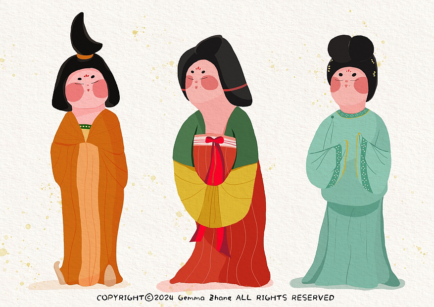 唐代女子（图ZMzY3MTMyNDAw） - 商业插画 - 站酷设计师是自来卷吖原创素材 - 站酷ZCOOL