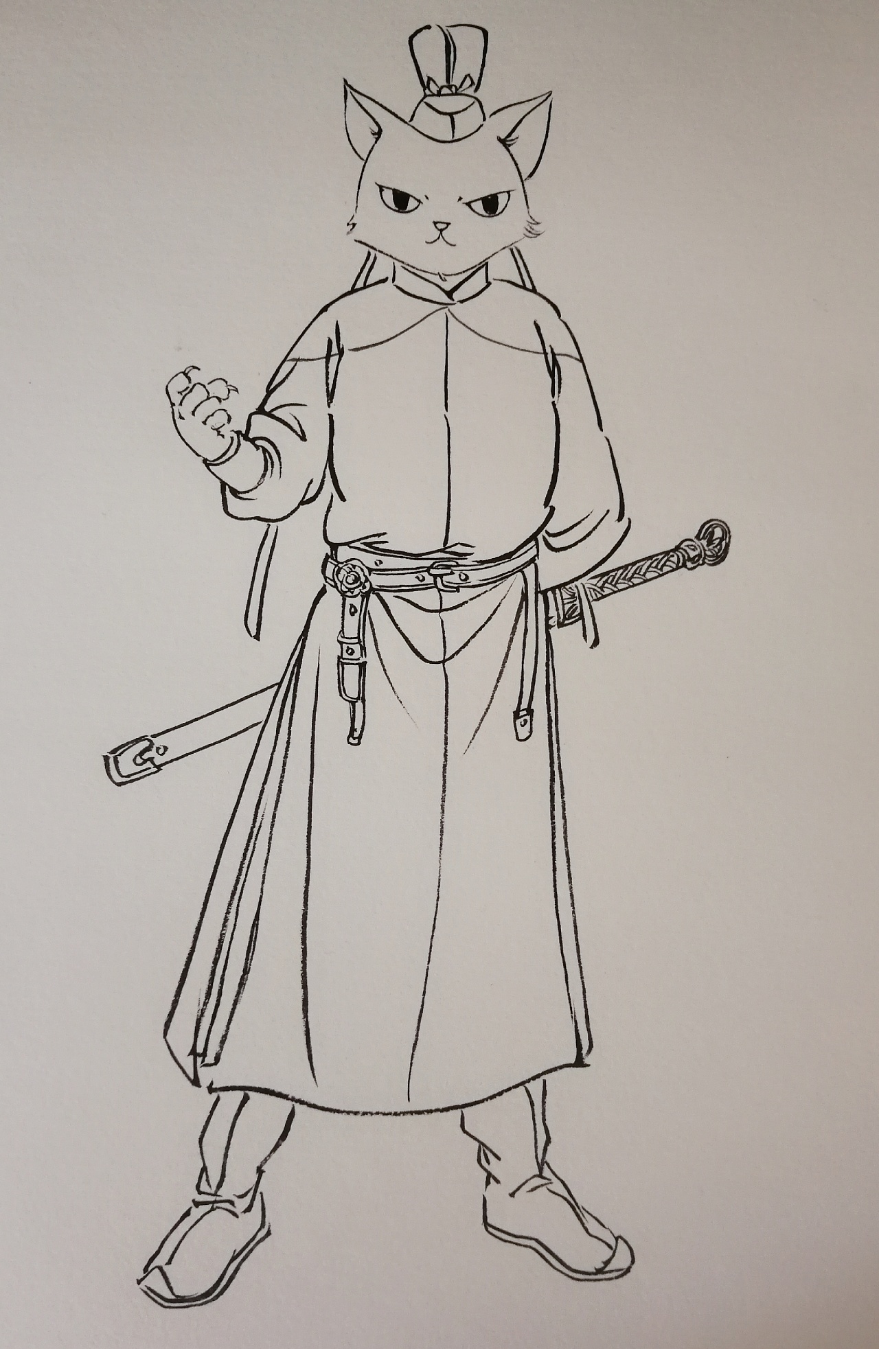 塑新斋潘纪坤手绘古风插画大理寺日志猫爷李饼