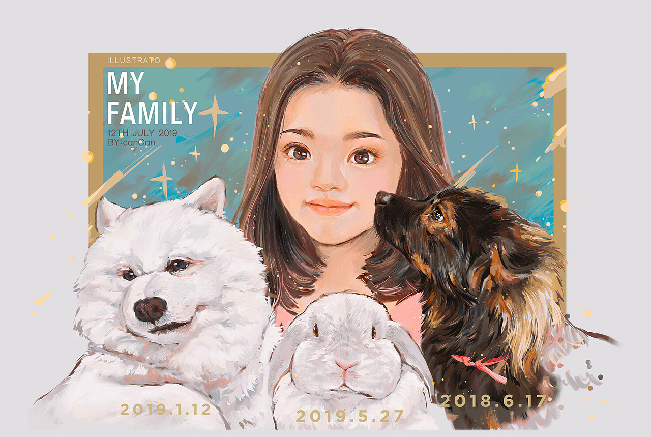 canCan画 | 每一张宠物画都在讲一个故事（图ZMTc1NDc3ODc2） - 商业插画 - 站酷设计师__canCan__原创素材 - 站酷ZCOOL