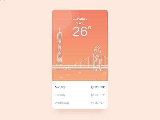 天气界面-练习（个人主页-ZMjQ4NjM1NjQ=） - APP界面 - 站酷设计师vanni_lee原创素材 - 站酷ZCOOL