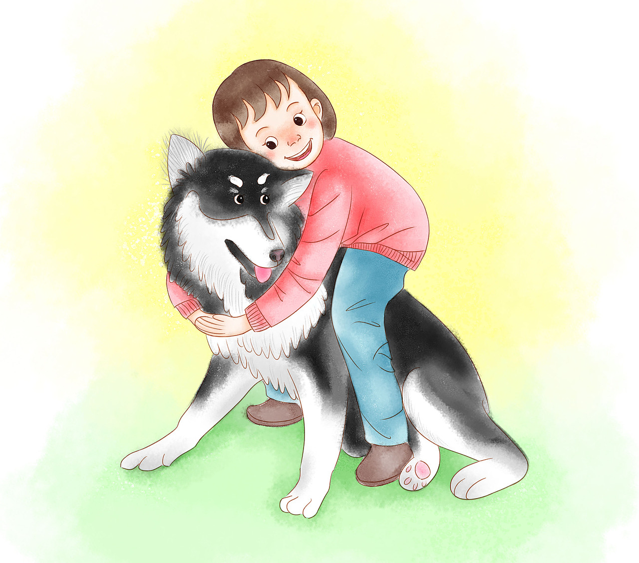 水彩|插画|创作习作|猪鼻子宝宝_原创作品-站酷zcool