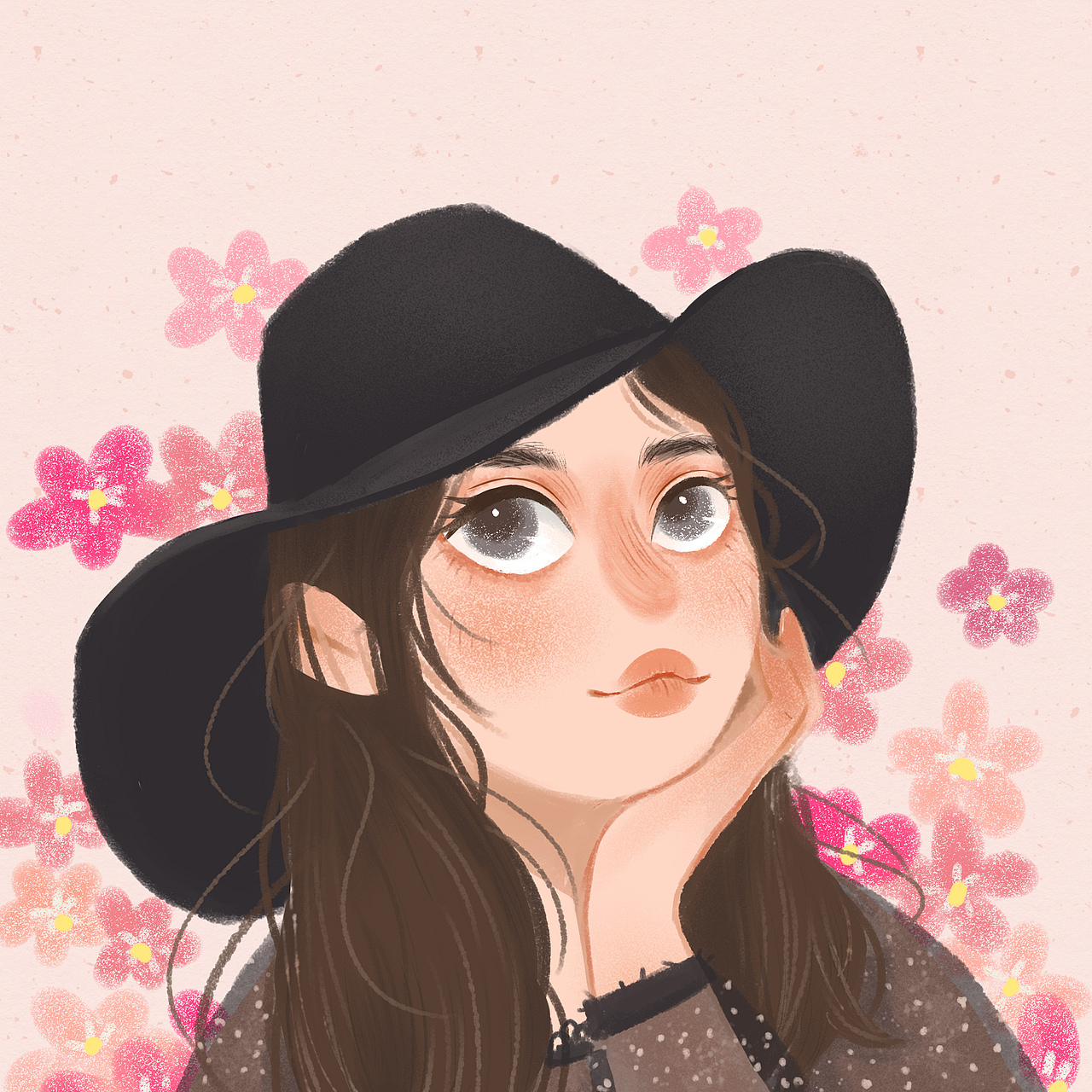 桃花少女头像（图ZMjAzOTA3NDc2） - 创作习作 - 站酷设计师五分熟w原创素材 - 站酷ZCOOL