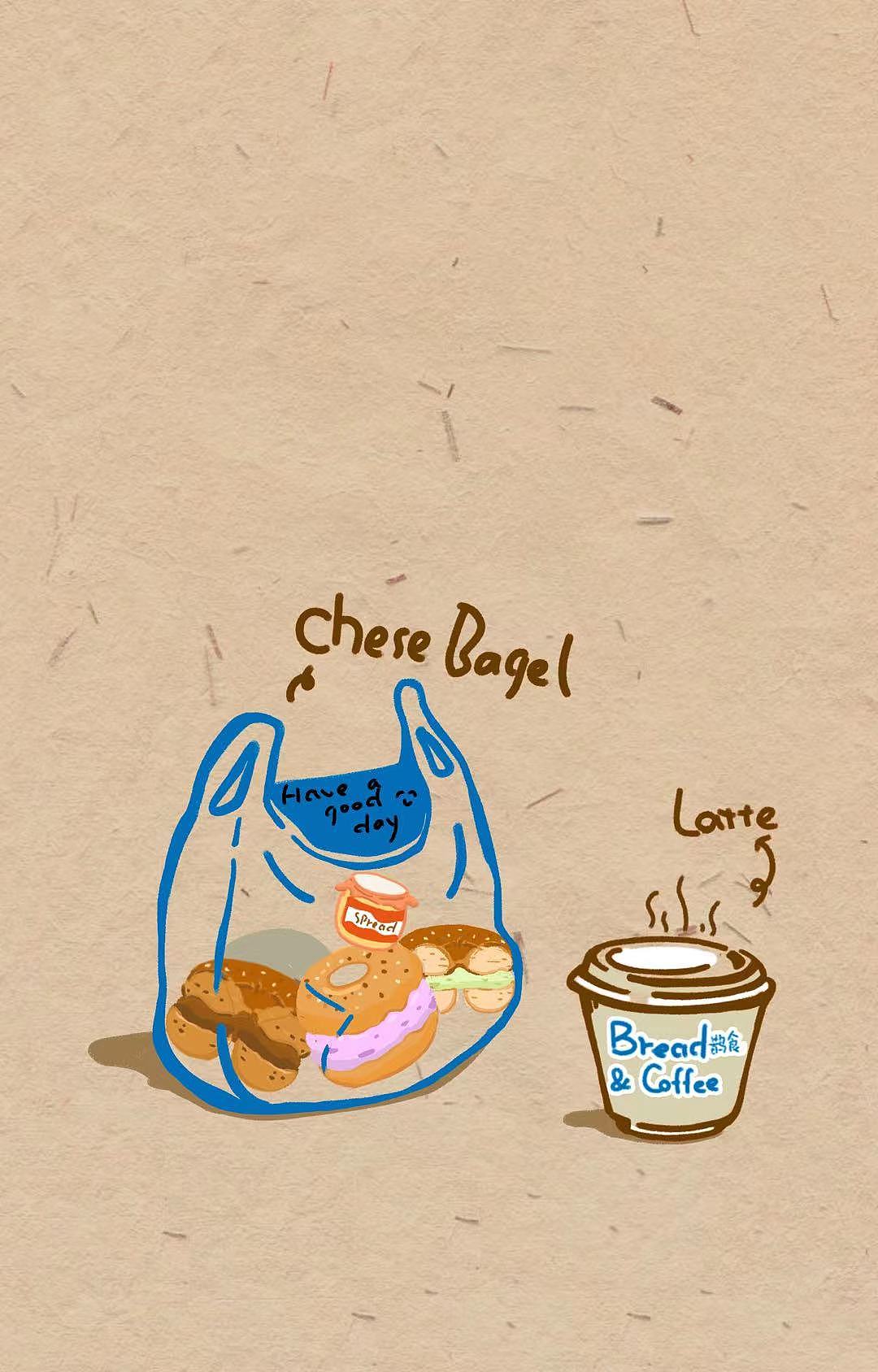 原创插画|就爱咖啡和贝果|插画手绘外卖卡片（图ZMzI5MjA5NzY0） - 商业插画 - 站酷设计师Lmjane原创素材 - 站酷ZCOOL