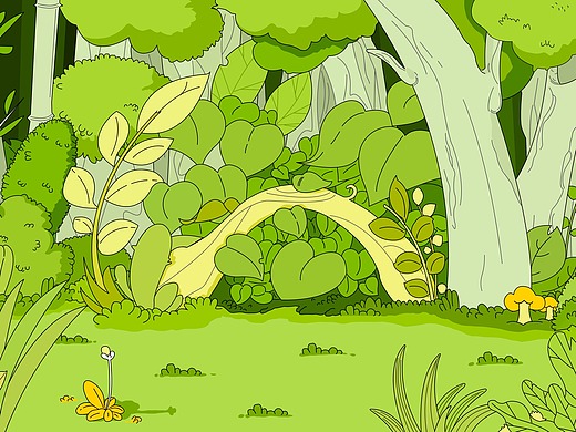 森林场景插画-绘本251141年前练习作品 - 卡通女孩插画-创作习作1680