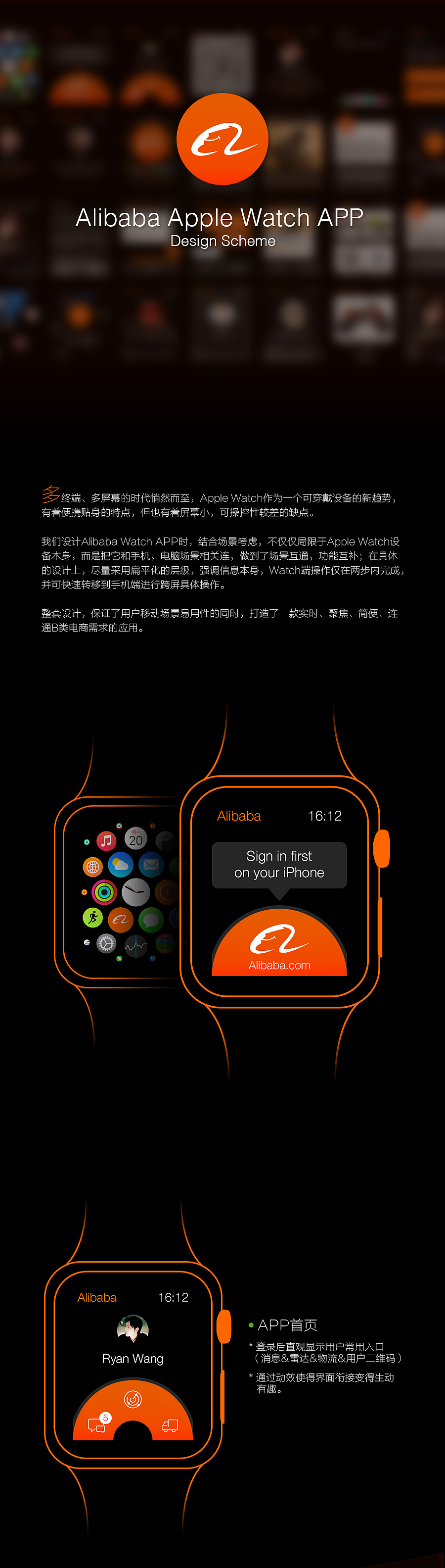 Alibaba Apple Watch APP 交互动效（图ZMzgxOTgyNTI=） - APP界面 - 站酷设计师王羽枫原创素材 - 站酷ZCOOL