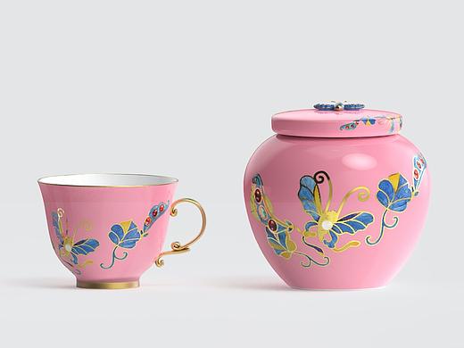 传承国宝之美-银镀金嵌珠宝扁豆蝴蝶纹簪