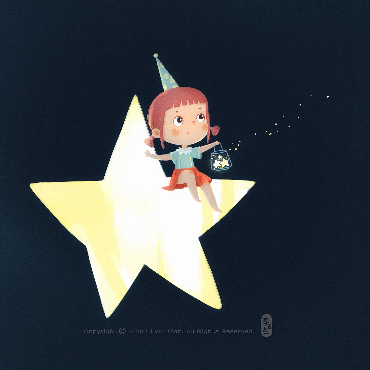 摘星星的女孩|插画|儿童插画|YUMI儿 - 原创作品 - 站酷 (ZCOOL)