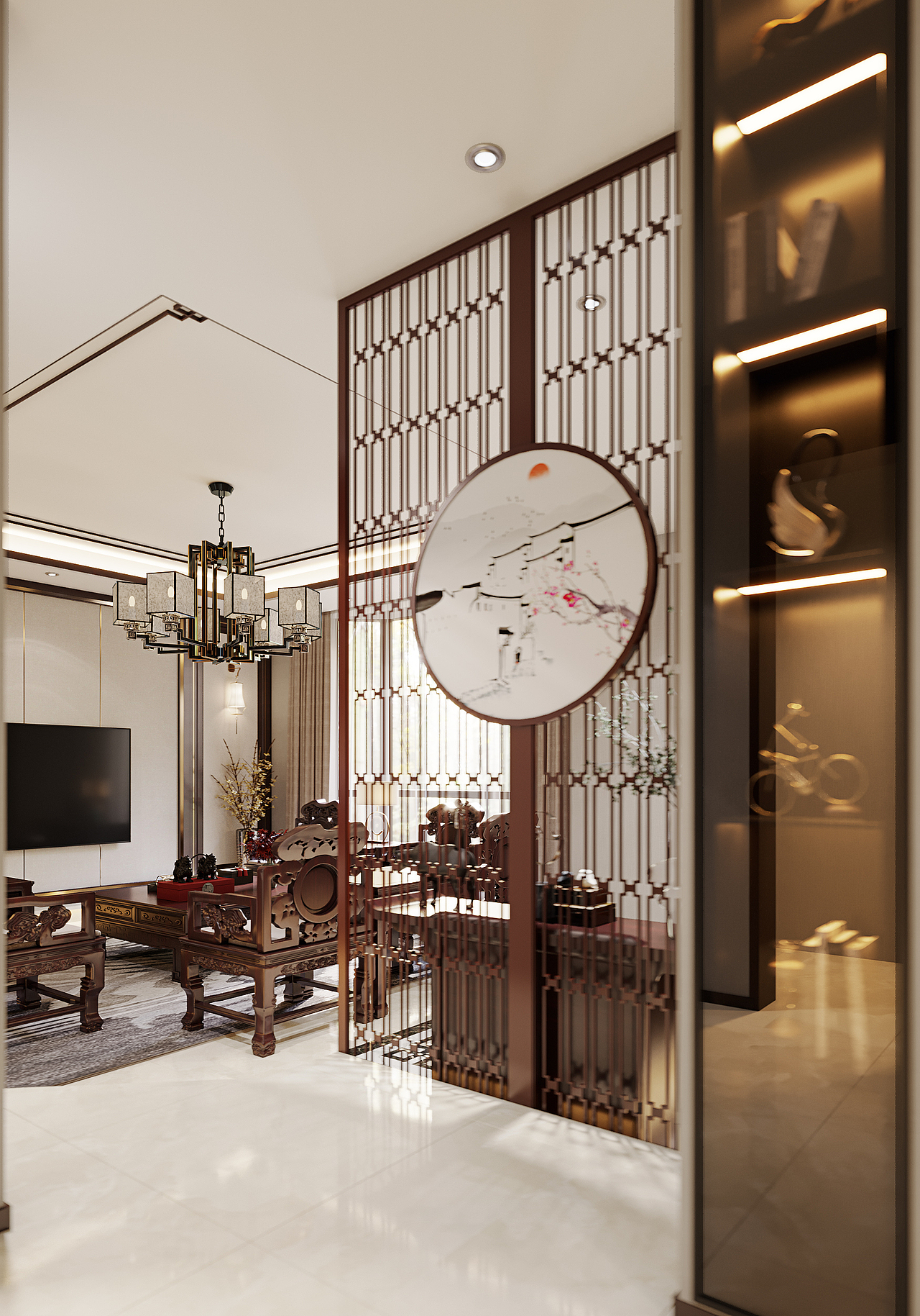 现代中式 * 别墅空间（图ZMjY2NDQ1NjIw） - 家装设计 - 站酷设计师静静表现原创素材 - 站酷ZCOOL