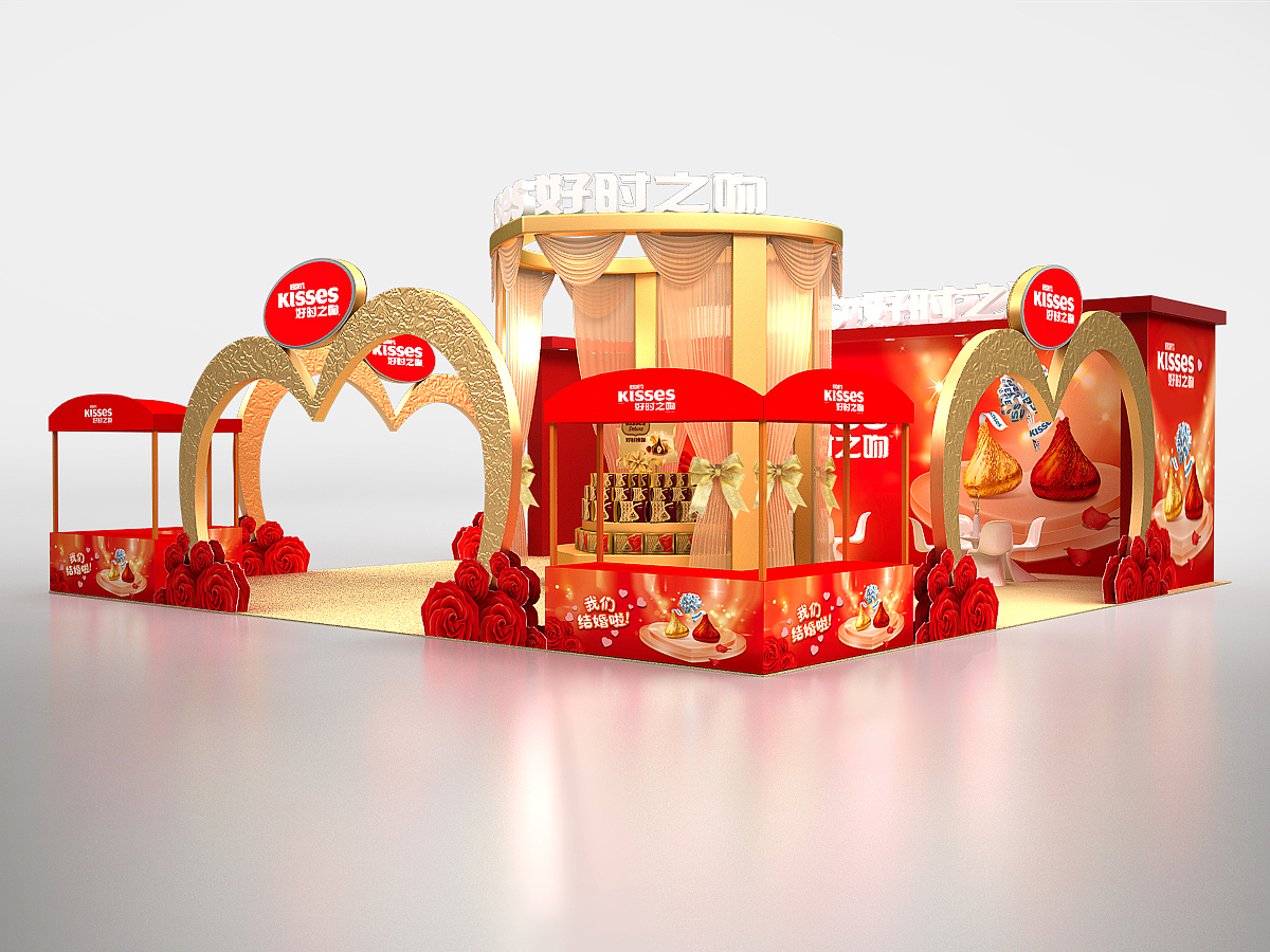 KISSES巧克力婚博会展厅（图ZMzk5MzA2Njg=） - 展陈设计 - 站酷设计师鼎象文化原创素材 - 站酷ZCOOL