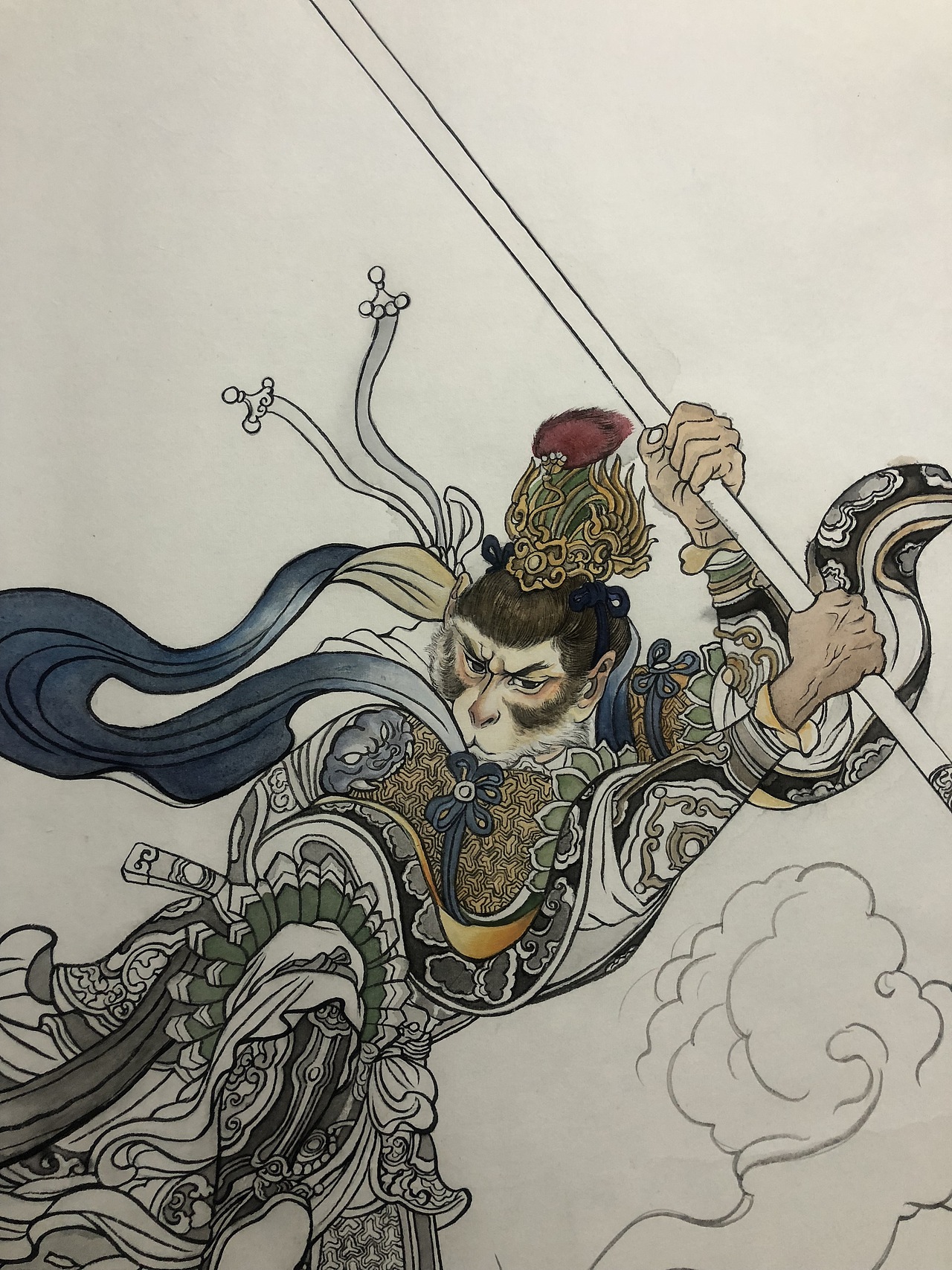 大闹天宫工笔 致敬刘继卣先生（图ZMTMzOTA2Njg0） - 绘画 - 站酷设计师孙闻硕艺术区原创素材 - 站酷ZCOOL
