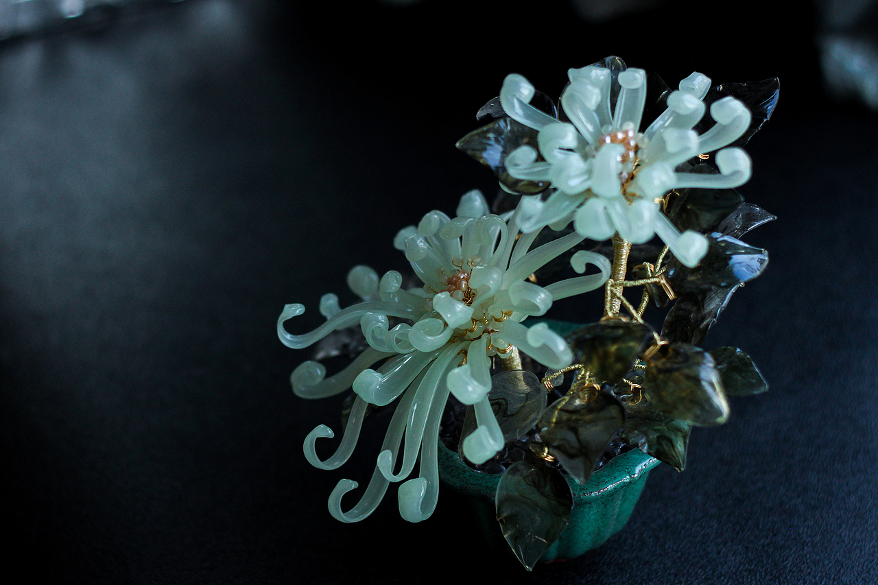 料器花——几盆桌面小摆设