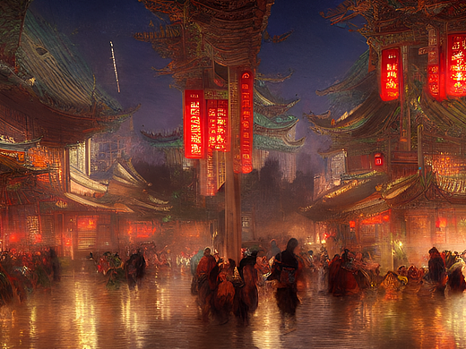 #AI创作实验室#国风长安夜景