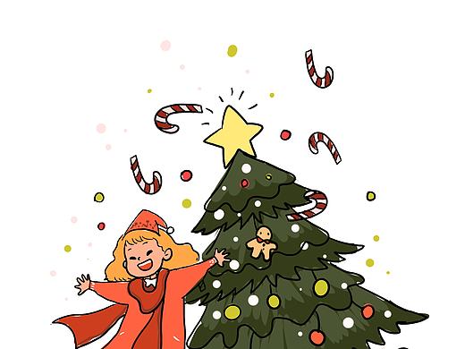 圣诞节快乐!插画