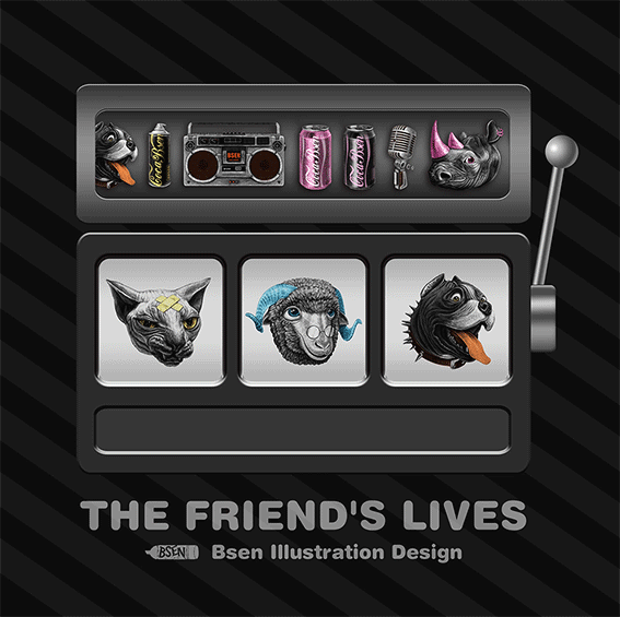 THE FRIEND'S LIVES 动图周边（图ZMzI3Mjg0MjA=） - 商业插画 - 站酷设计师王比森bsen原创素材 - 站酷ZCOOL