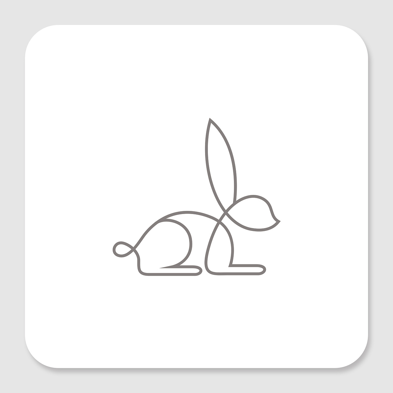 一笔就可以画成的线条动物logo