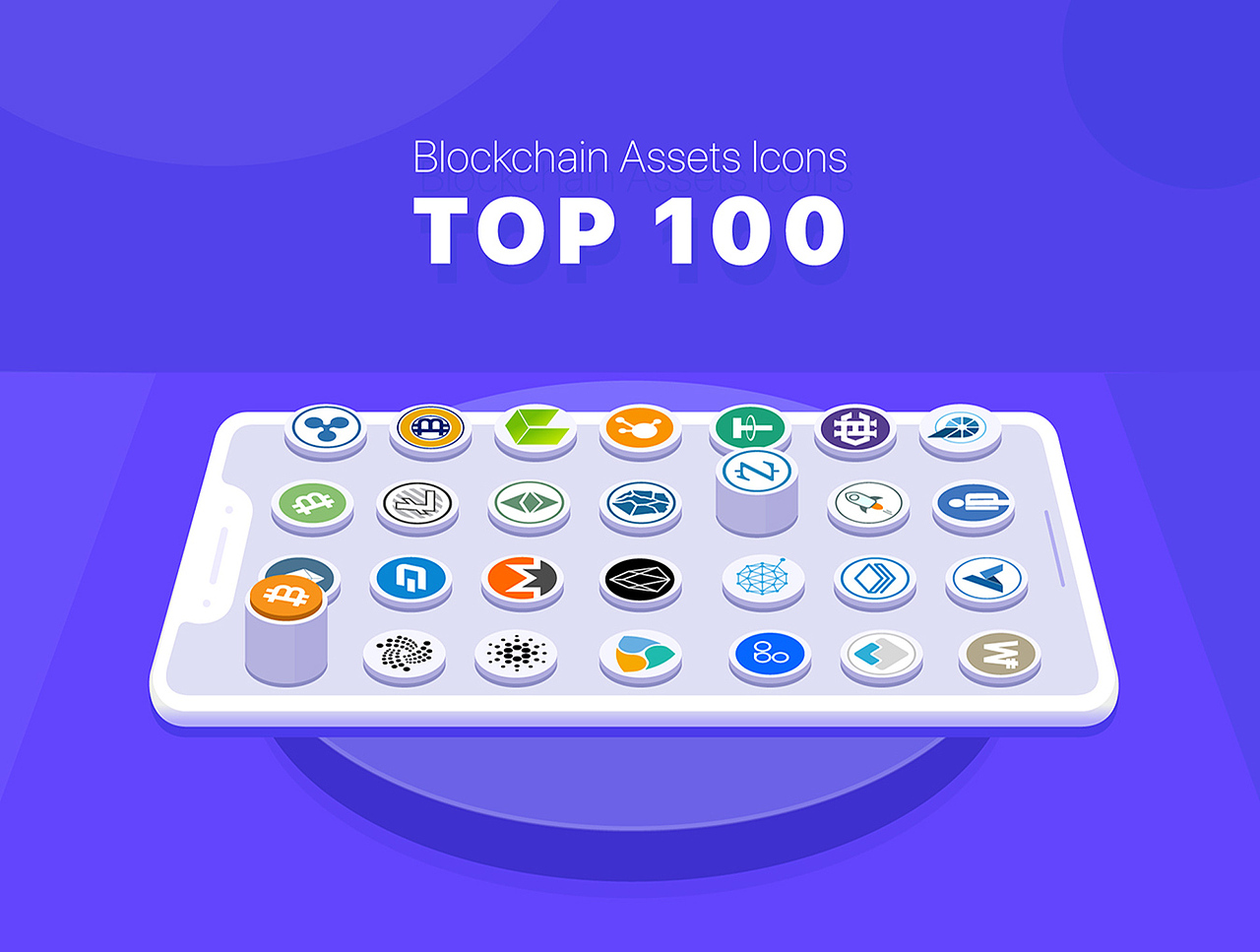 全球排名100强的区块链数字货币（图ZOTkxMjA0ODA=） - 图标 - 站酷设计师aervea原创素材 - 站酷ZCOOL
