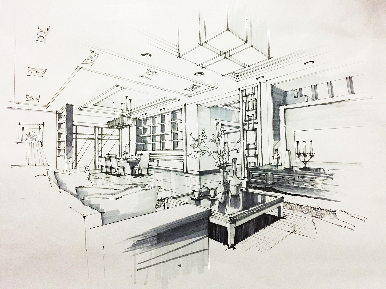 室内手绘|空间|家装设计|一时苟且_原创作品-站酷(zcool)