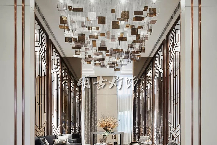 售楼部彩色艺术吊灯组合 明古灯饰（图ZMjE5MTU0OTQ0） - 家装设计 - 站酷设计师明古灯饰定制图库原创素材 - 站酷ZCOOL