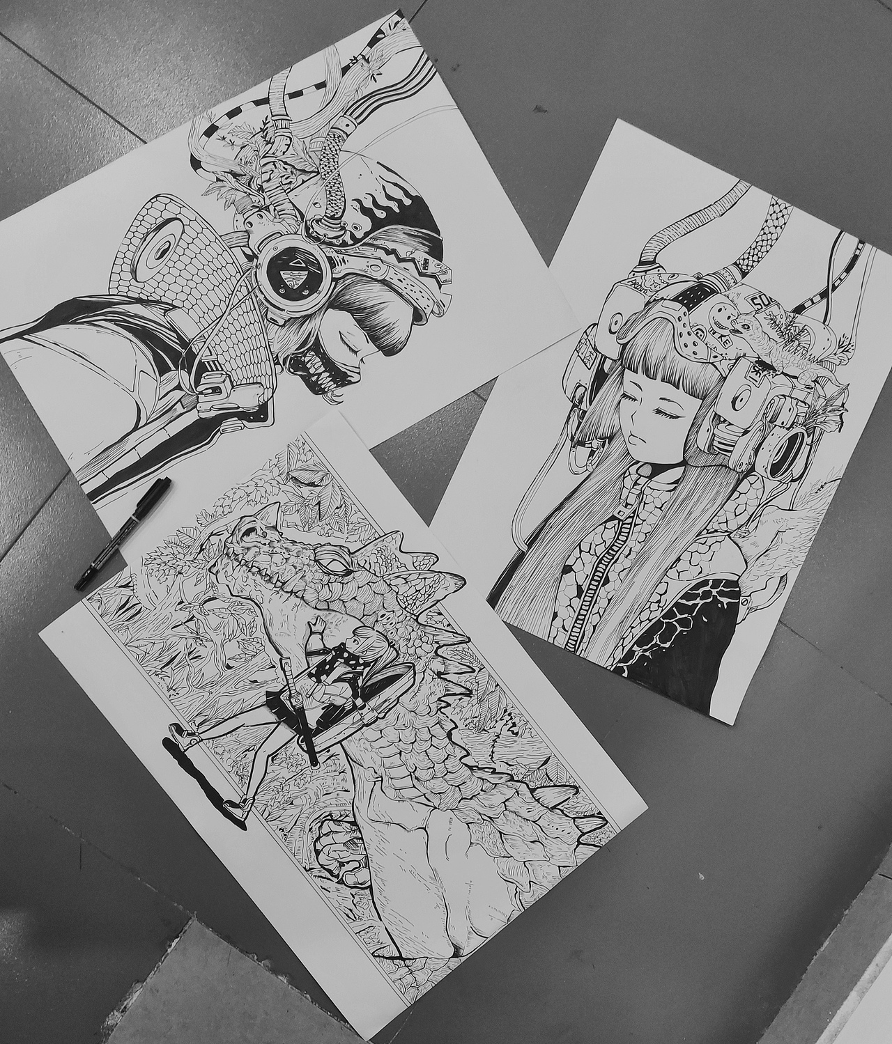 黑白线描（图ZMjQ0NTMzODIw） - 创作习作 - 站酷设计师奶茶你好原创素材 - 站酷ZCOOL