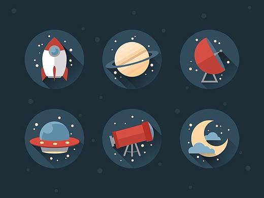 一套天文图标（个人主页-ZMjg4MTI3ODQ=） - 图标 - 站酷设计师冷雨hc原创素材 - 站酷ZCOOL