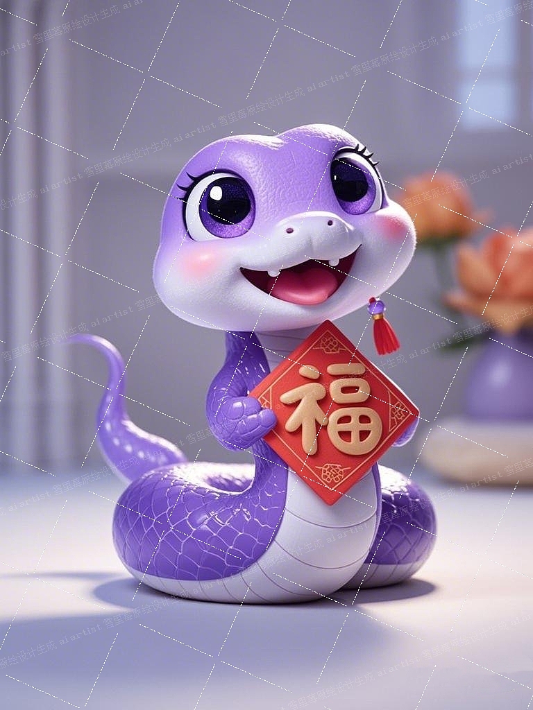 蛇年新春至—2025新年主题贴纸（图ZMzgzMjU3MTM2） - AI作品 - 站酷设计师雪里莓工作室原创素材 - 站酷ZCOOL