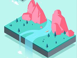 插画练习6--等距立体