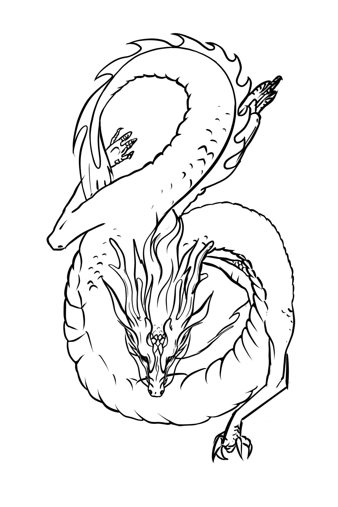 中国龙国潮插画创作过程