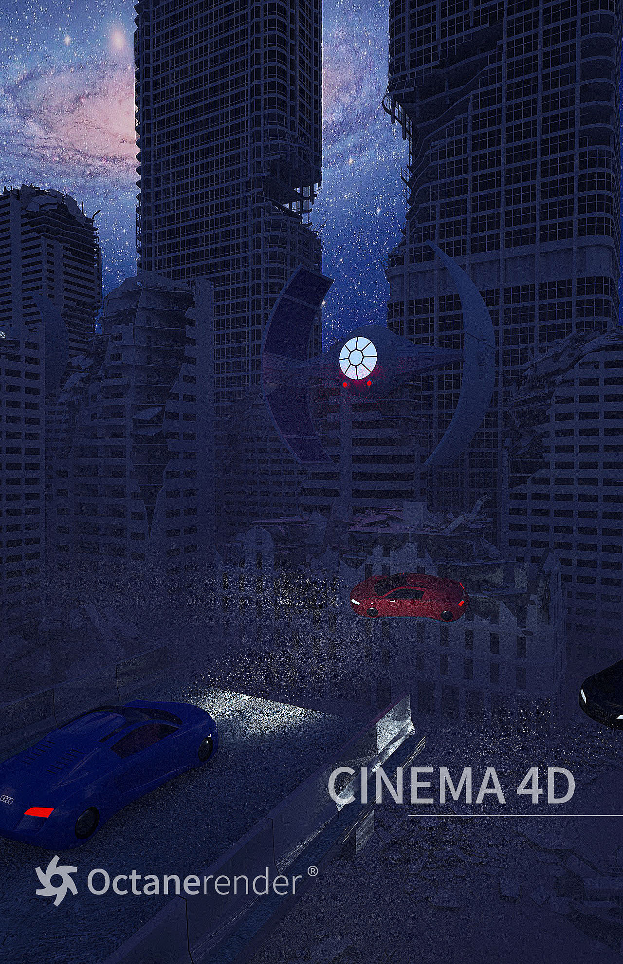 C4D《未來(lái)城廢墟》（圖ZMTcxNzczNzA0） - 場(chǎng)景 - 站酷設(shè)計(jì)師本吾原創(chuàng)素材 - 站酷ZCOOL