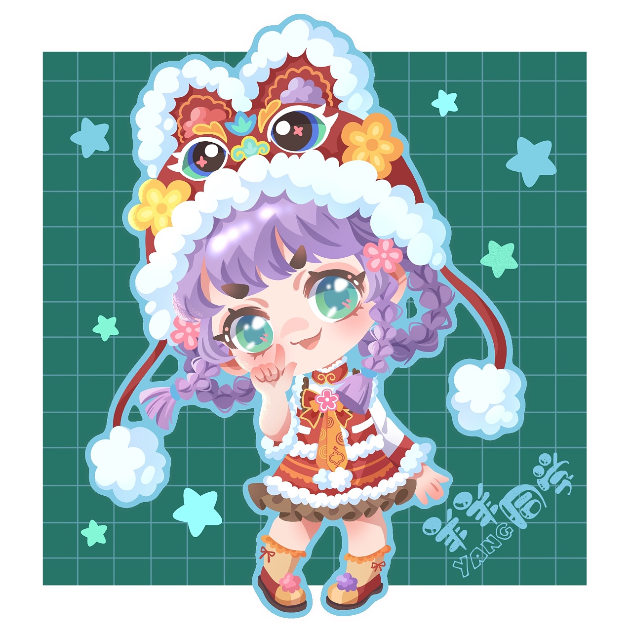 新年系列插画|q版|儿童插画|插画|儿童插画|羊乐阳 - 原创作品 - 站酷