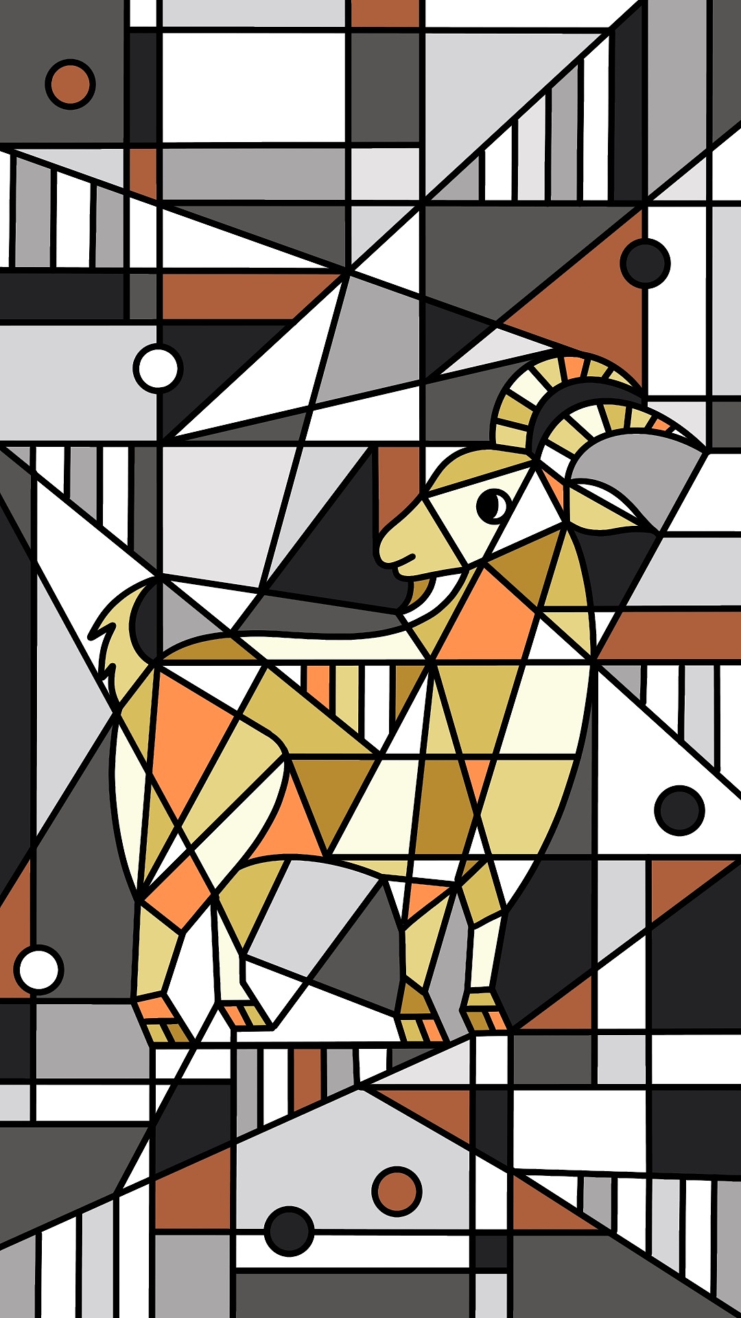 Procreate 十二生肖几何切割