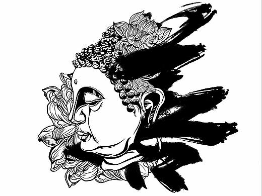 善恶 工作插画