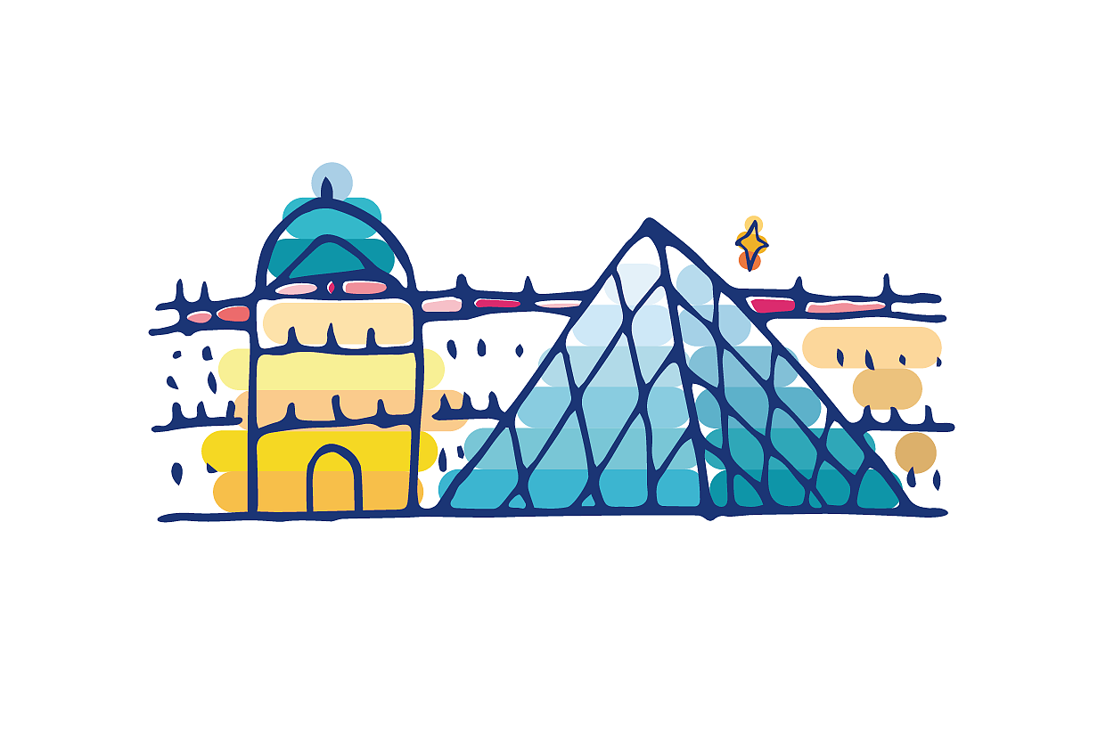   图标设计,卢浮宫与泉